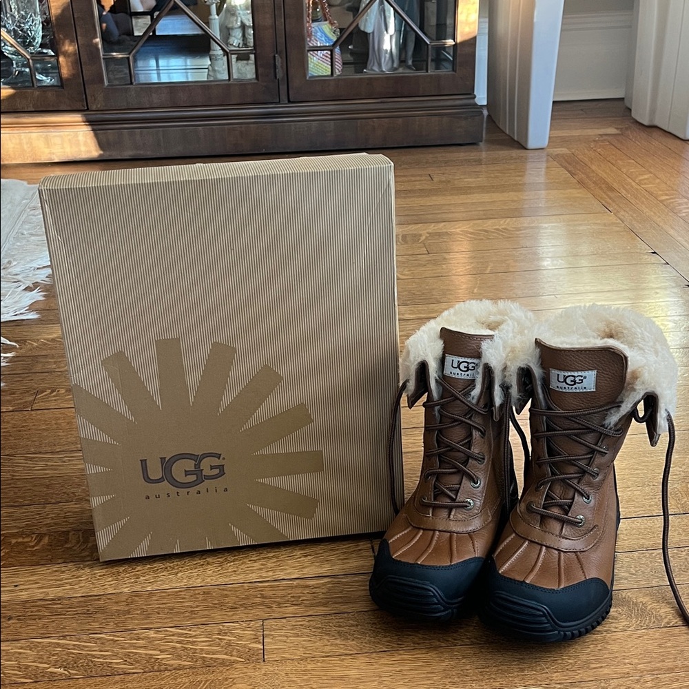 UGG Tan and Black Fur-Lined Boots